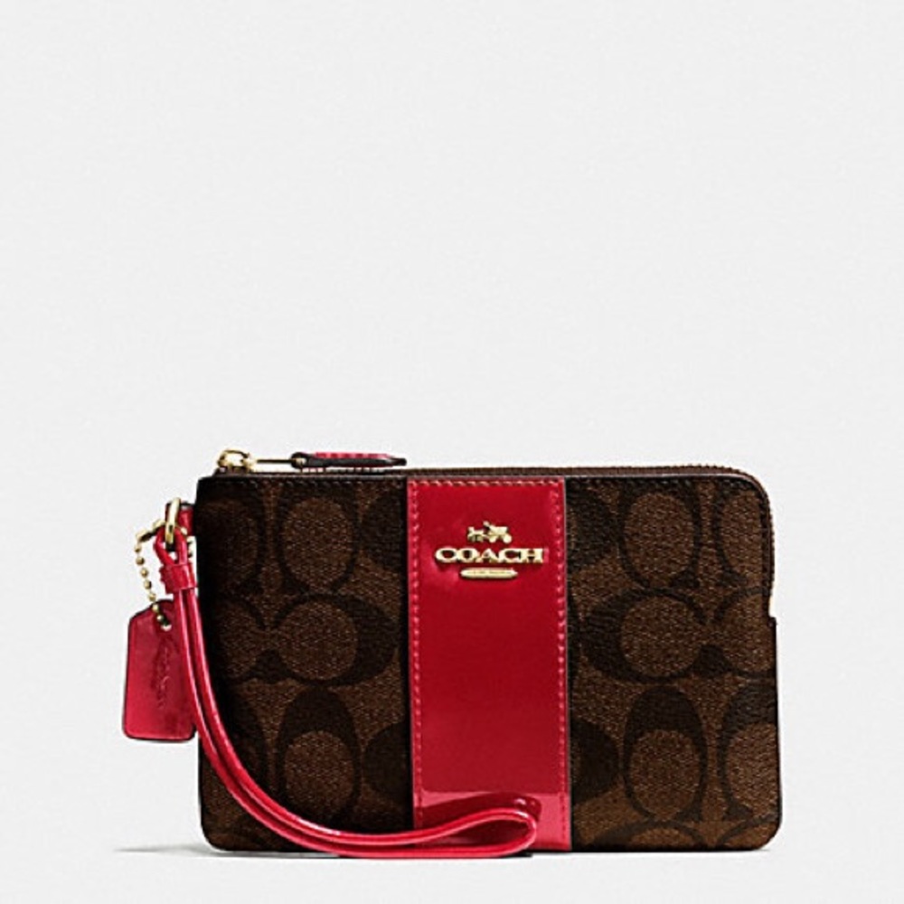 NWT Coach beautiful striped wristlet!! PRICE FIRM